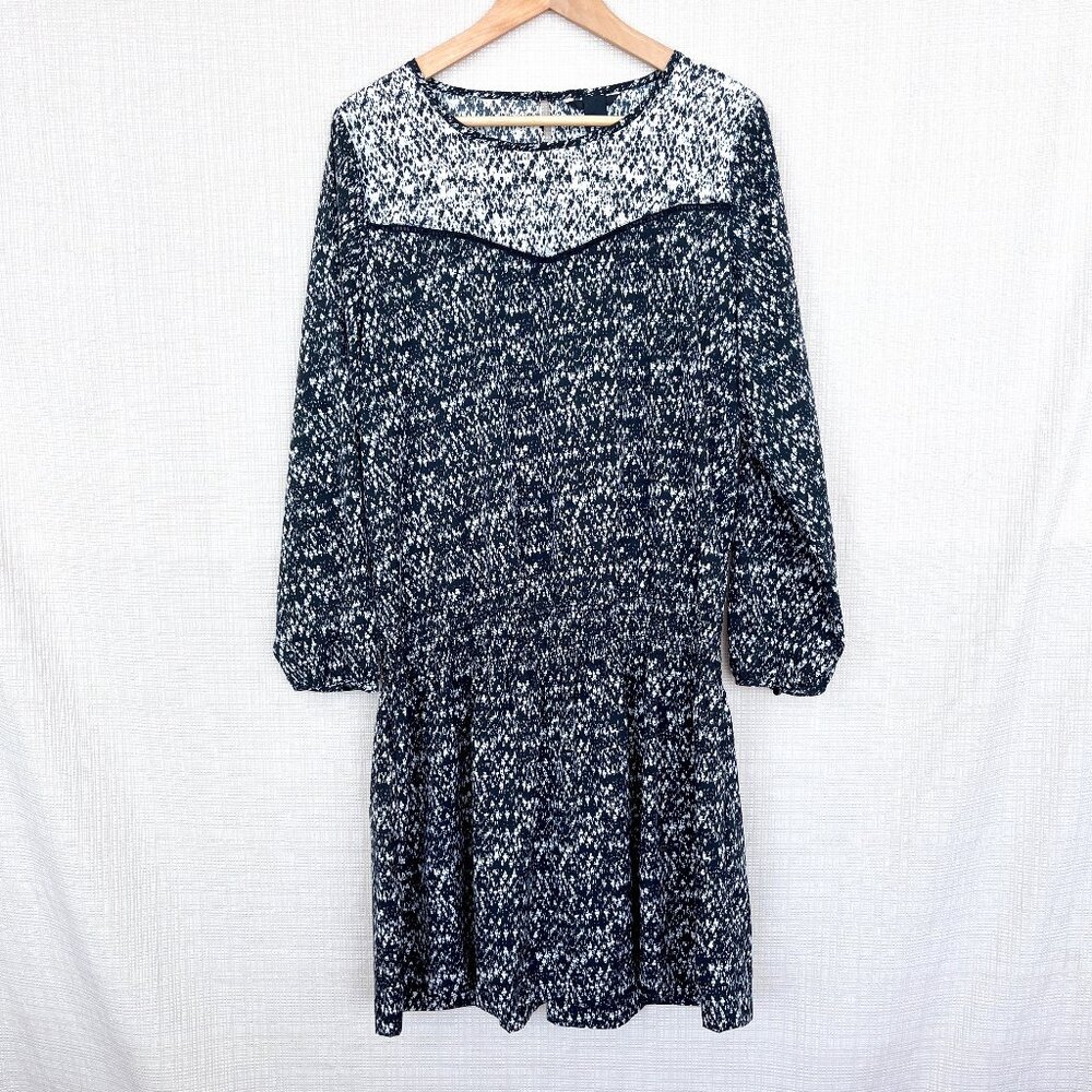 H&M Whimsigoth Dress Drop Waist Crochet Edgy Boho Dress Billow Sleeve